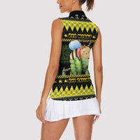 Bee Christmas Women Sleeveless Polo Shirt Cute Bumblebee - Wonder Print Shop