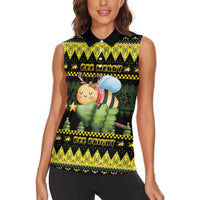 Bee Christmas Women Sleeveless Polo Shirt Cute Bumblebee - Wonder Print Shop