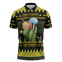 Bee Christmas Zipper Polo Shirt Cute Bumblebee - Wonder Print Shop