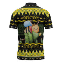 Bee Christmas Zipper Polo Shirt Cute Bumblebee - Wonder Print Shop