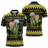 Bee Christmas Zipper Polo Shirt Cute Bumblebee - Wonder Print Shop