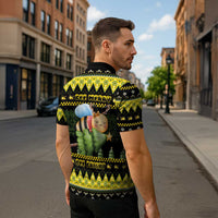 Bee Christmas Zipper Polo Shirt Cute Bumblebee - Wonder Print Shop