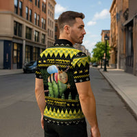 Bee Christmas Zipper Polo Shirt Cute Bumblebee - Wonder Print Shop