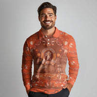 Personalized Dutch Empire Long Sleeve Polo Shirt Tulip Ornaments Vintage Style - Wonder Print Shop