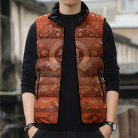 Personalized Dutch Empire Sleeveless Puffer Jacket Tulip Ornaments Vintage Style - Wonder Print Shop