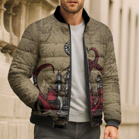 Danish Empire Bomber Puffer Jacket Denmark Norway Union And Kraken - Wonder Print Shop