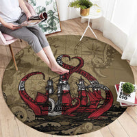 Danish Empire Round Carpet Denmark Norway Union And Kraken - Wonder Print Shop