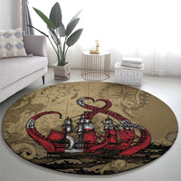 Danish Empire Round Carpet Denmark Norway Union And Kraken - Wonder Print Shop
