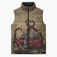 Danish Empire Sleeveless Puffer Jacket Denmark Norway Union And Kraken - Wonder Print Shop
