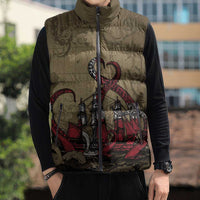 Danish Empire Sleeveless Puffer Jacket Denmark Norway Union And Kraken - Wonder Print Shop