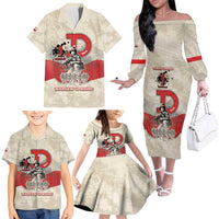Polish Warsaw Uprising Family Matching Off The Shoulder Long Sleeve Dress and Hawaiian Shirt 63 Days Of Glory