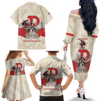 Polish Warsaw Uprising Family Matching Off The Shoulder Long Sleeve Dress and Hawaiian Shirt 63 Days Of Glory