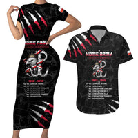 Personalized Poland Home Army Couples Matching Short Sleeve Bodycon Dress and Hawaiian Shirt Armia Krajowa 1942 To 1945