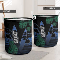 Surfing Laundry Basket Retro Waves Dot Halftone