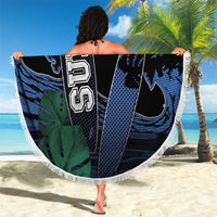 Surfing Beach Blanket Retro Waves Dot Halftone