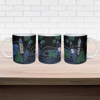 Custom Surfing Ceramic Mug Retro Waves Dot Halftone