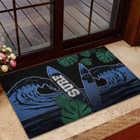 Surfing Rubber Doormat Retro Waves Dot Halftone