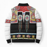 Vintage Rock Star Costume Bomber Puffer Jacket Rhinestone Inspired Glam Rock Stage Outfit