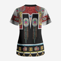 Vintage Rock Star Costume Scrub Top Rhinestone Inspired Glam Rock Stage Outfit