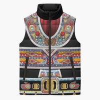 Vintage Rock Star Costume Sleeveless Puffer Jacket Rhinestone Inspired Glam Rock Stage Outfit