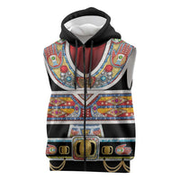 Vintage Rock Star Costume Sleeveless Zip Hoodie Rhinestone Inspired Glam Rock Stage Outfit