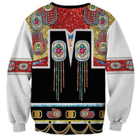 Vintage Rock Star Costume Sweatshirt Rhinestone Inspired Glam Rock Stage Outfit