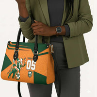 Custom Ivory Coast Football Leather Bag Elephant Geometric African Art Style
