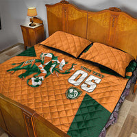Custom Ivory Coast Football Quilt Bed Set Elephant Geometric African Art Style