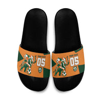 Custom Ivory Coast Football Slide Sandals Elephant Geometric African Art Style