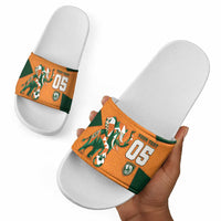 Custom Ivory Coast Football Slide Sandals Elephant Geometric African Art Style