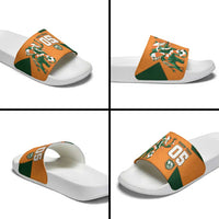 Custom Ivory Coast Football Slide Sandals Elephant Geometric African Art Style