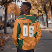 Custom Ivory Coast Football Sweatshirt Elephant Geometric African Art Style
