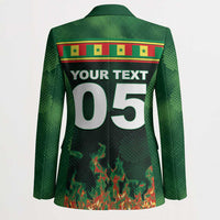 Custom Senegal Football Blazer Fiery Lion Halftone Mix Gradient Map Style