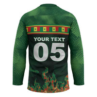Custom Senegal Football Hockey Jersey Fiery Lion Halftone Mix Gradient Map Style