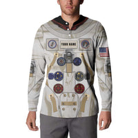 Personalized Astronaut Button Sweatshirt Space Explorer - Wonder Print Shop