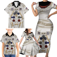Personalized Astronaut Family Matching Short Sleeve Bodycon Dress and Hawaiian Shirt Space Explorer - Wonder Print Shop