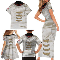 Personalized Astronaut Family Matching Short Sleeve Bodycon Dress and Hawaiian Shirt Space Explorer - Wonder Print Shop