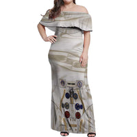 Personalized Astronaut Off Shoulder Maxi Dress Space Explorer - Wonder Print Shop