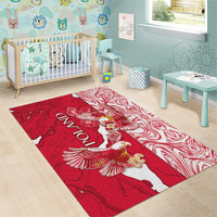 Poland Area Rug Two White Eagles Fighting - Wonder Print Shop