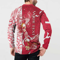 Personalized Poland Button Sweatshirt Two White Eagles Fighting - Wonder Print Shop