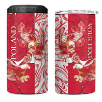 Personalized Poland 4 in 1 Can Cooler Tumbler Two White Eagles Fighting - Wonder Print Shop