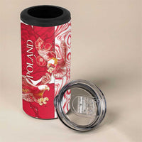 Personalized Poland 4 in 1 Can Cooler Tumbler Two White Eagles Fighting - Wonder Print Shop