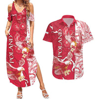 Personalized Poland Couples Matching Summer Maxi Dress and Hawaiian Shirt Two White Eagles Fighting - Wonder Print Shop