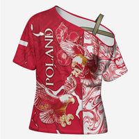 Personalized Poland Cross Shoulder Shirt Two White Eagles Fighting - Wonder Print Shop