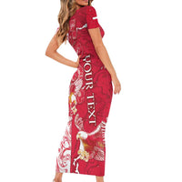 Personalized Poland Family Matching Short Sleeve Bodycon Dress and Hawaiian Shirt Two White Eagles Fighting - Wonder Print Shop