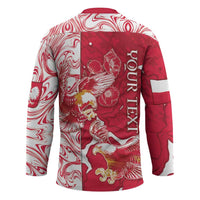 Personalized Poland Hockey Jersey Two White Eagles Fighting - Wonder Print Shop