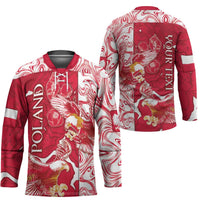 Personalized Poland Hockey Jersey Two White Eagles Fighting - Wonder Print Shop