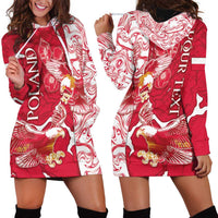 Personalized Poland Hoodie Dress Two White Eagles Fighting - Wonder Print Shop