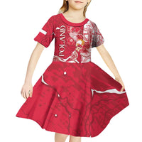 Personalized Poland Kid Short Sleeve Dress Two White Eagles Fighting - Wonder Print Shop