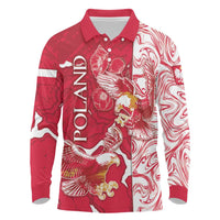 Personalized Poland Long Sleeve Polo Shirt Two White Eagles Fighting - Wonder Print Shop